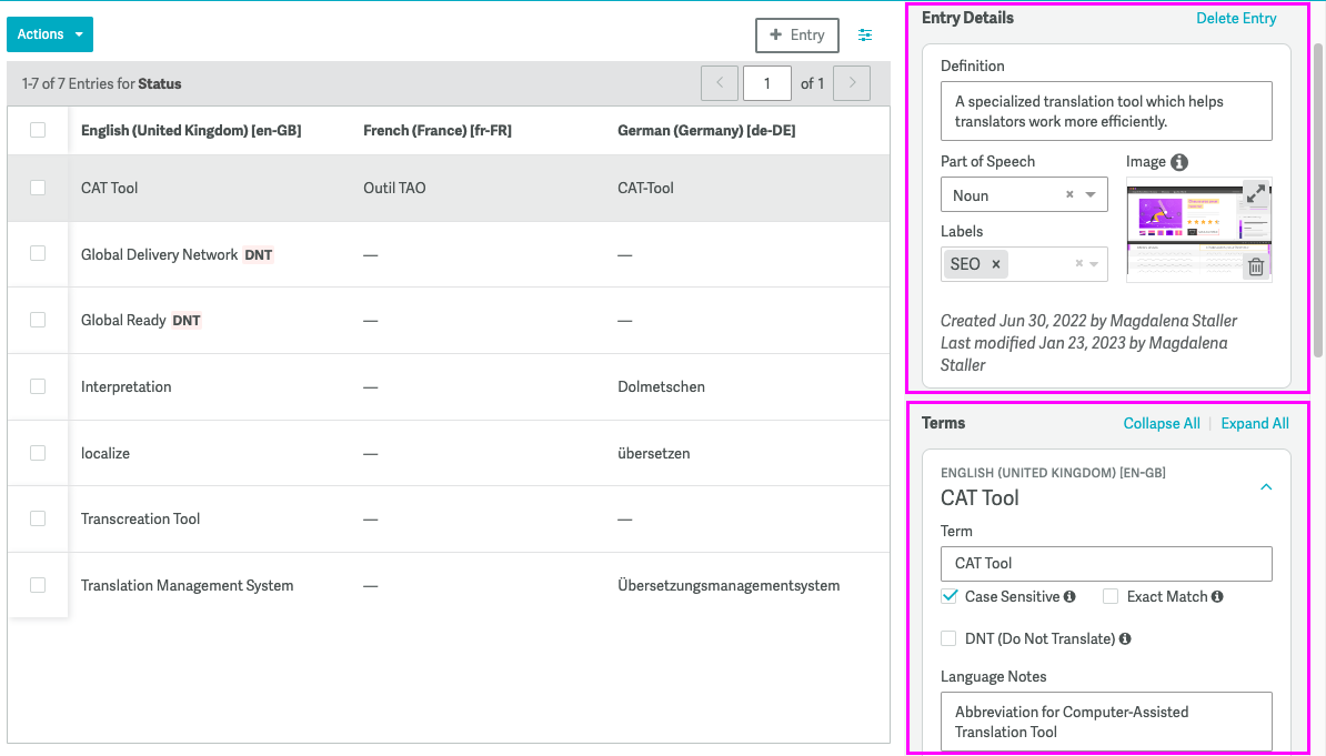 Elements of a Glossary Entry – Smartling Help Center