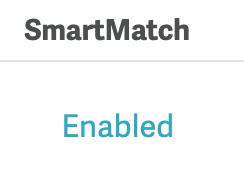SmartMatch configuration