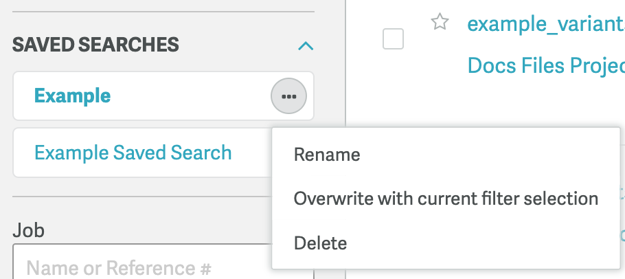 save search options