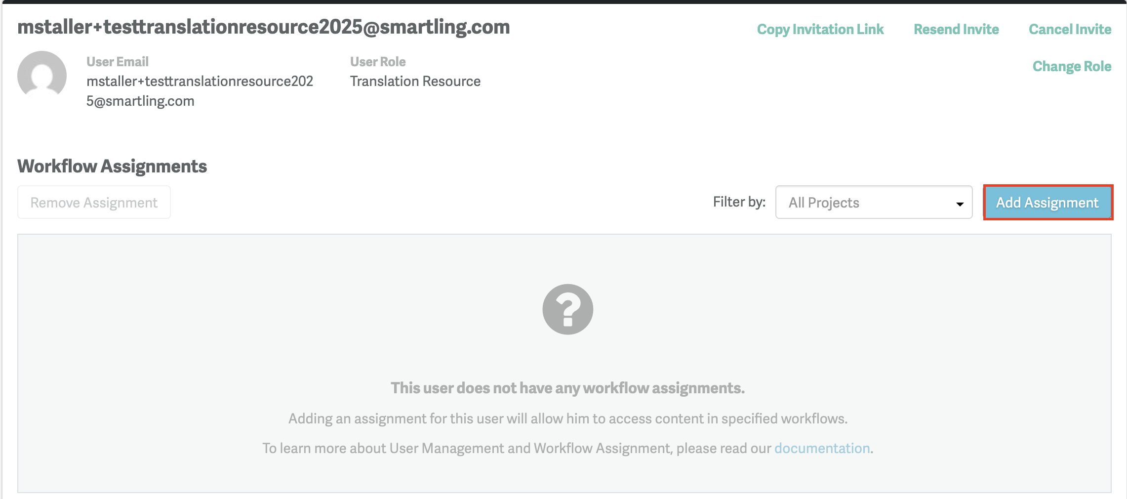 Screenshot of the "Add Assignment" button