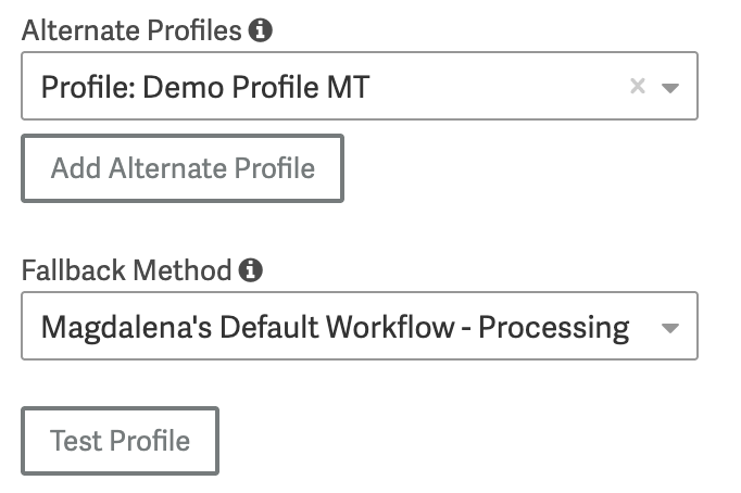 Screenshot of Alternate Profiles and Fallback Method