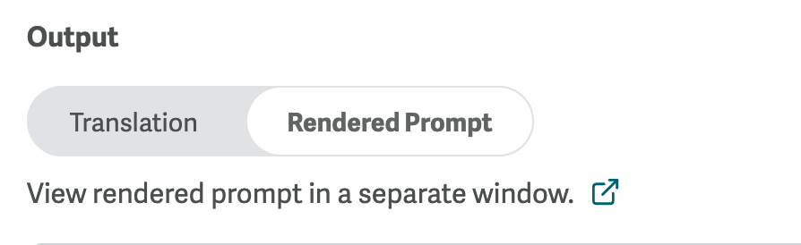Screenshot of the Rendered Prompt tab