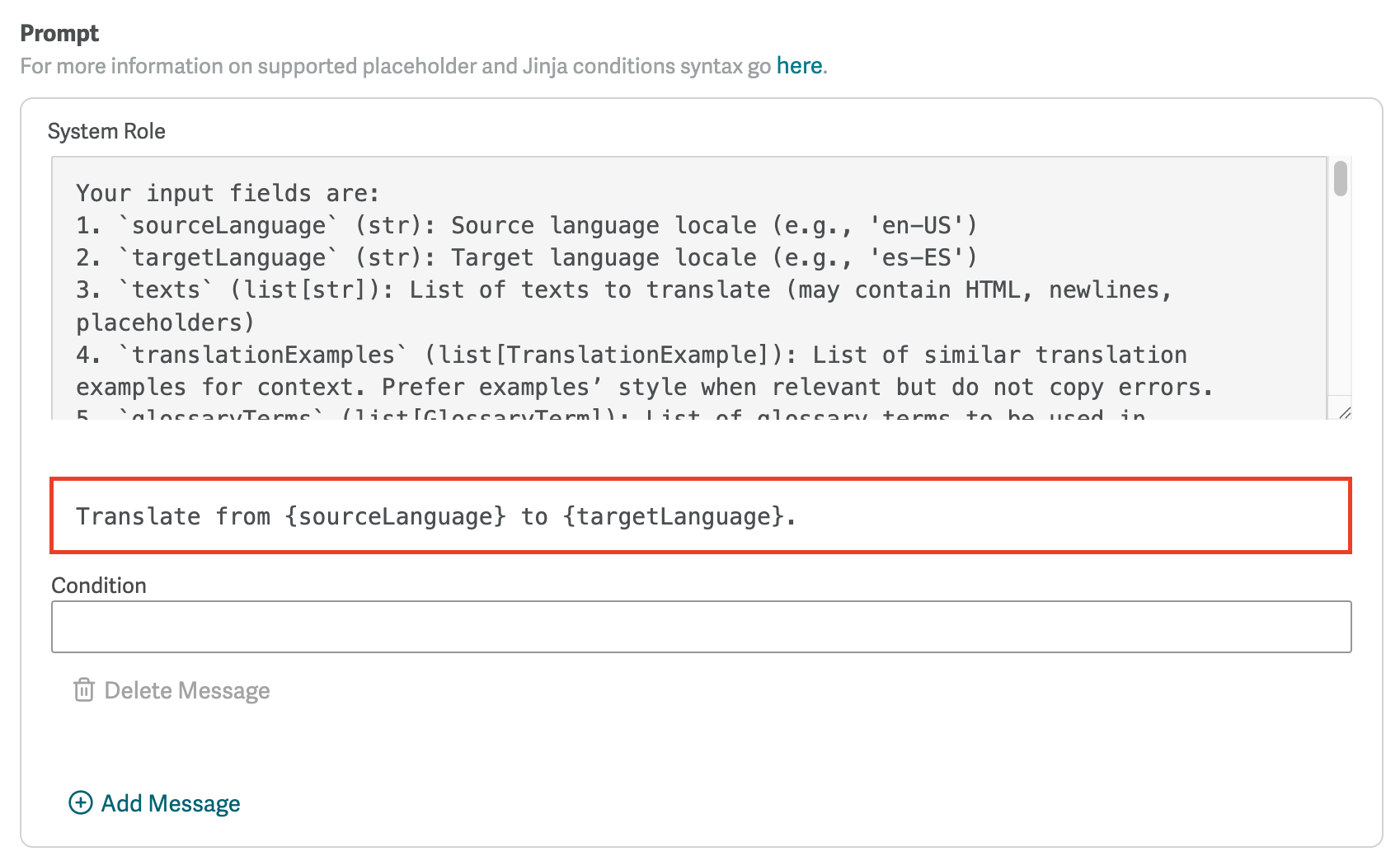 Screenshot of the System Role UI