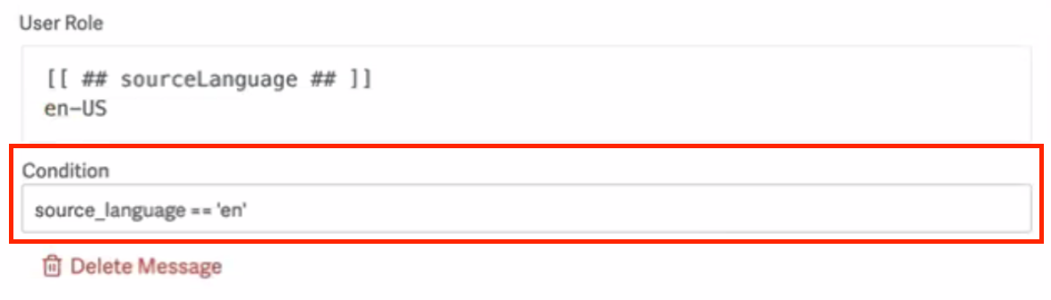 Screenshot of the condition source_language used in the Condition field