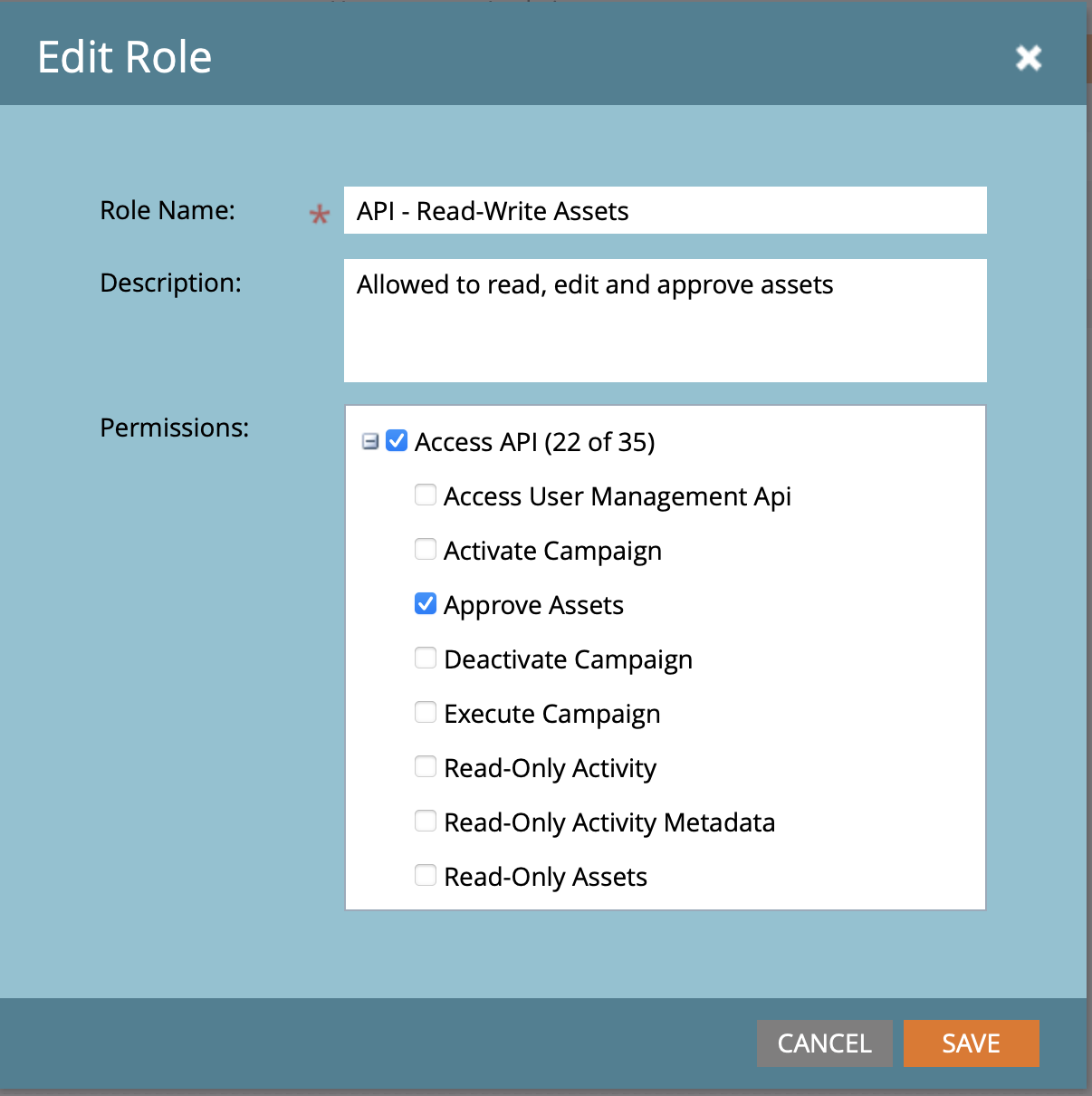 Custom API role permissions in Marketo