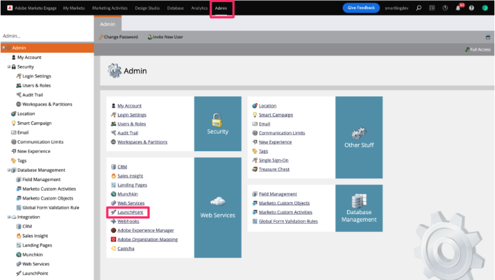 Marketo LaunchPoint custom service details