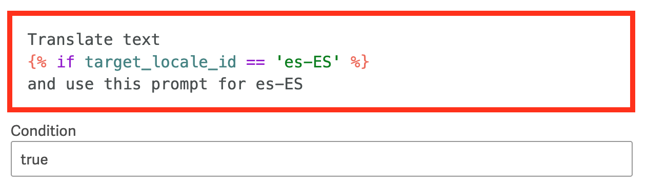 Screenshot of a condition with the target_locale_id placeholder