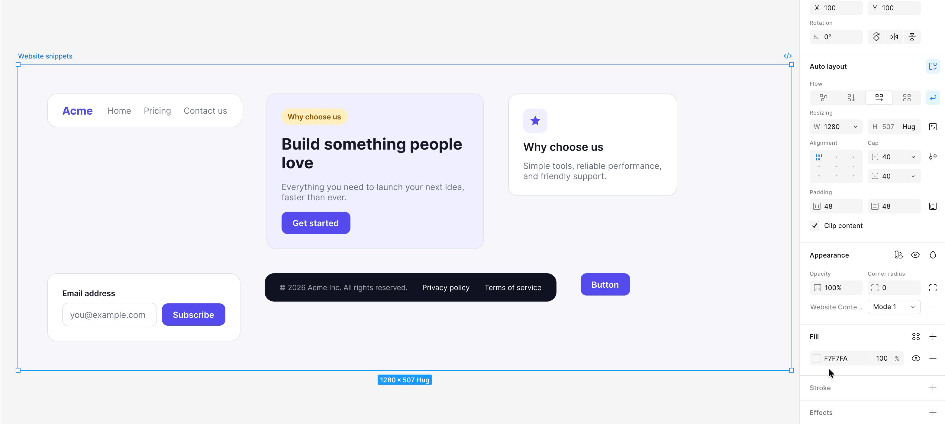 Animation showing how to switch between modes in Figma